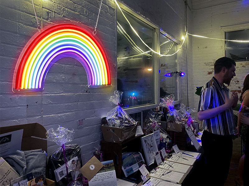 rainbow neon sign