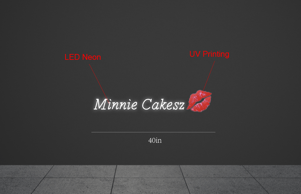 40Inch wide x 10Inch tall customized led neon sign inquiry