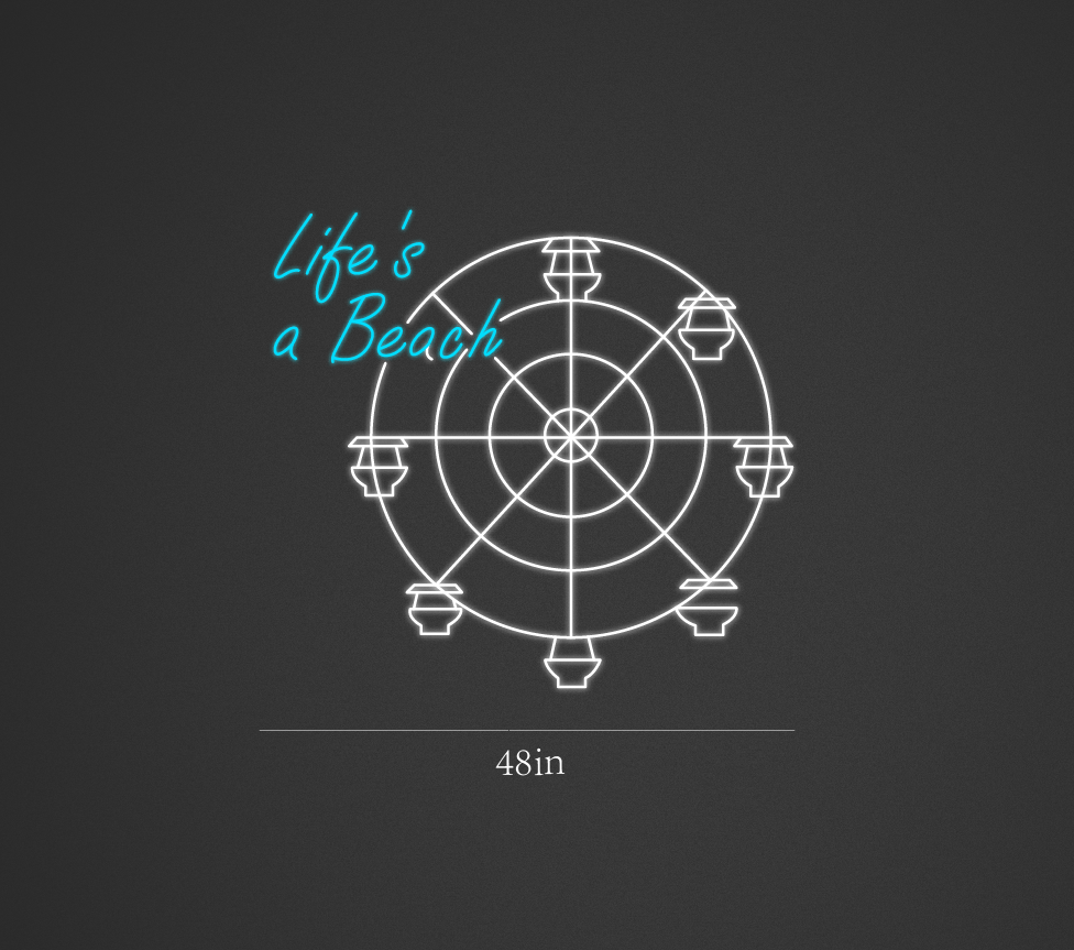 48Inch wide x 44Inch tall customized led neon sign inquiry