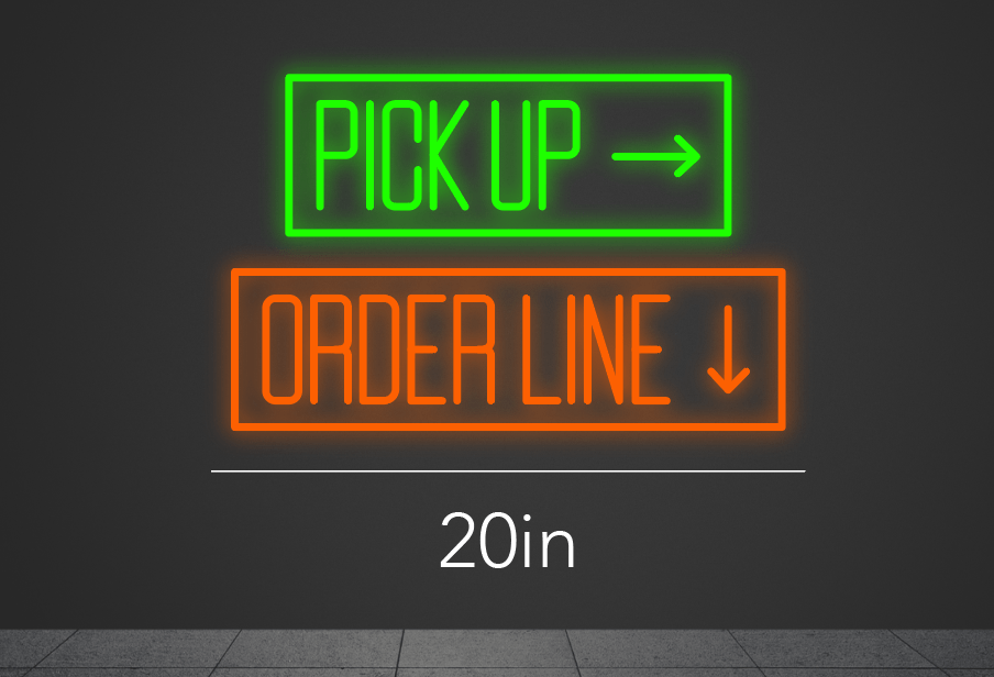 20Inch wide x 13Inch tall “PICK UP→”led neon sign inquiry