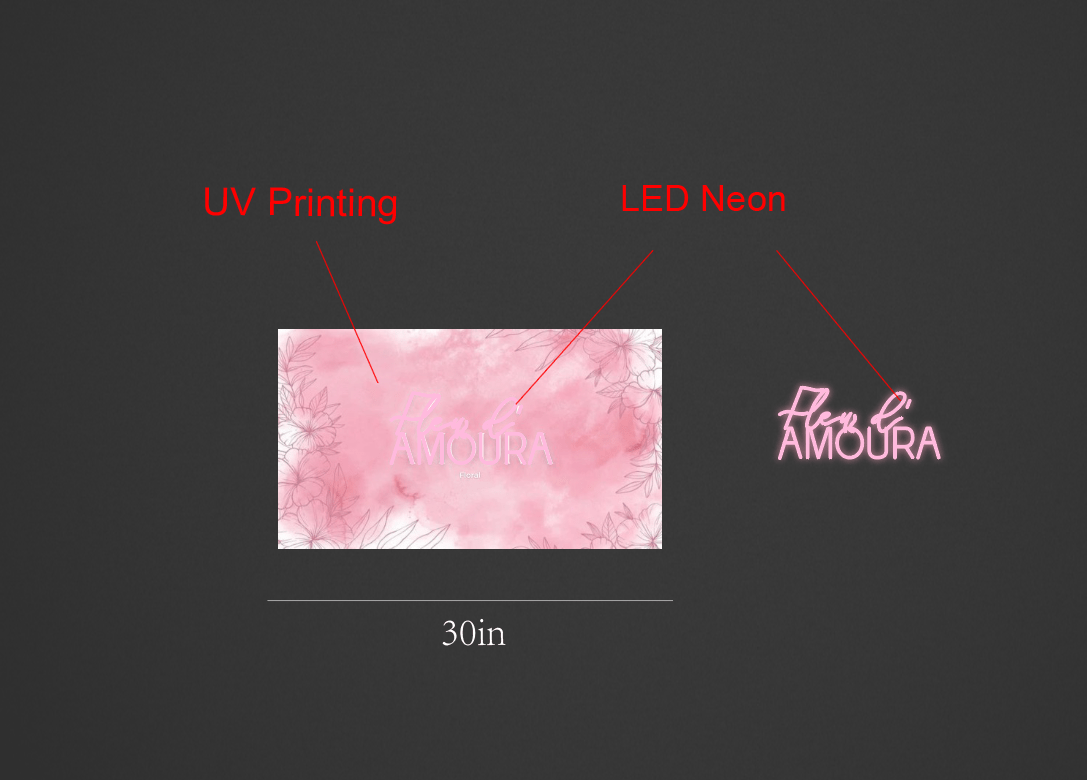 30Inch wide x 18Inch tall customized led neon sign inquiry