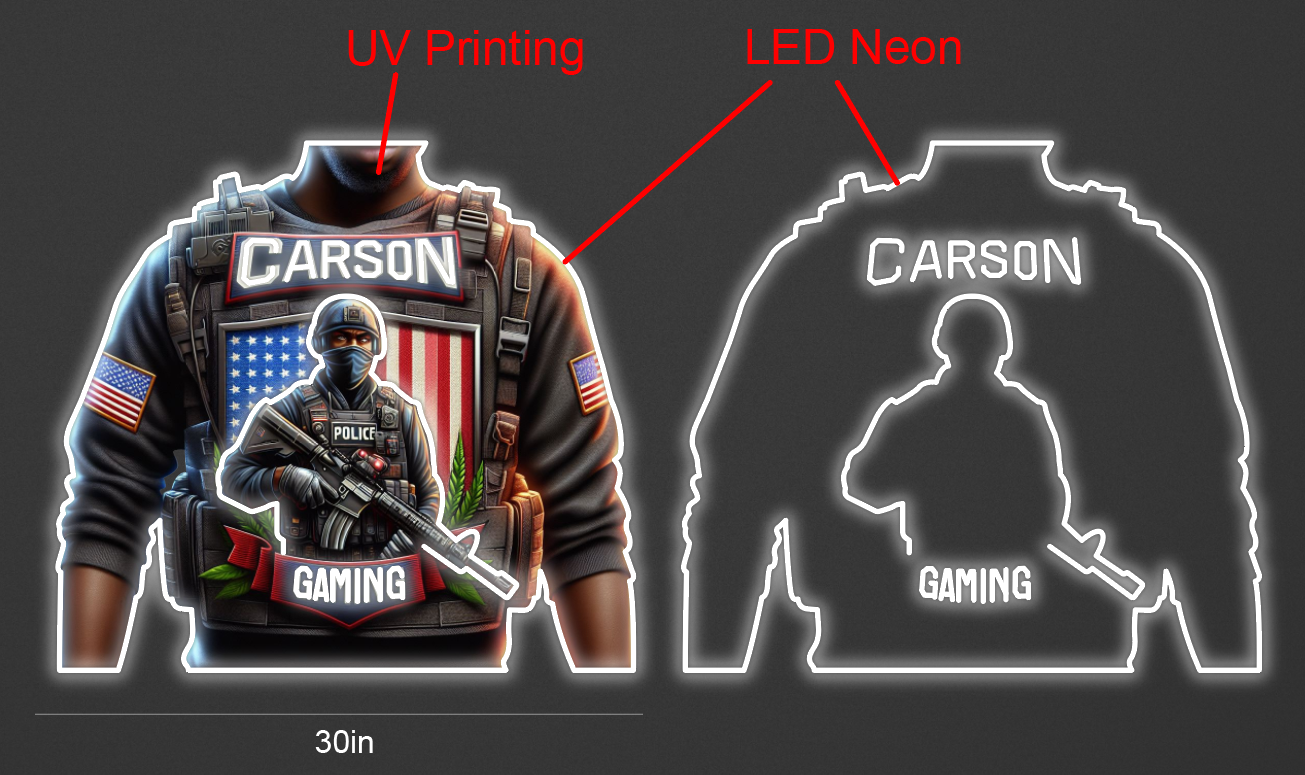 30inch wide x 27.6inch tall customized led neon sign inquiry