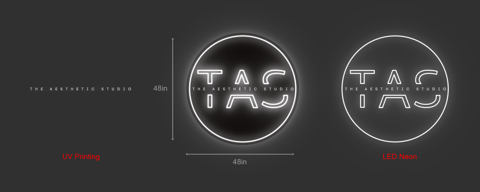 48inch wide x 48inch tall customized led neon sign