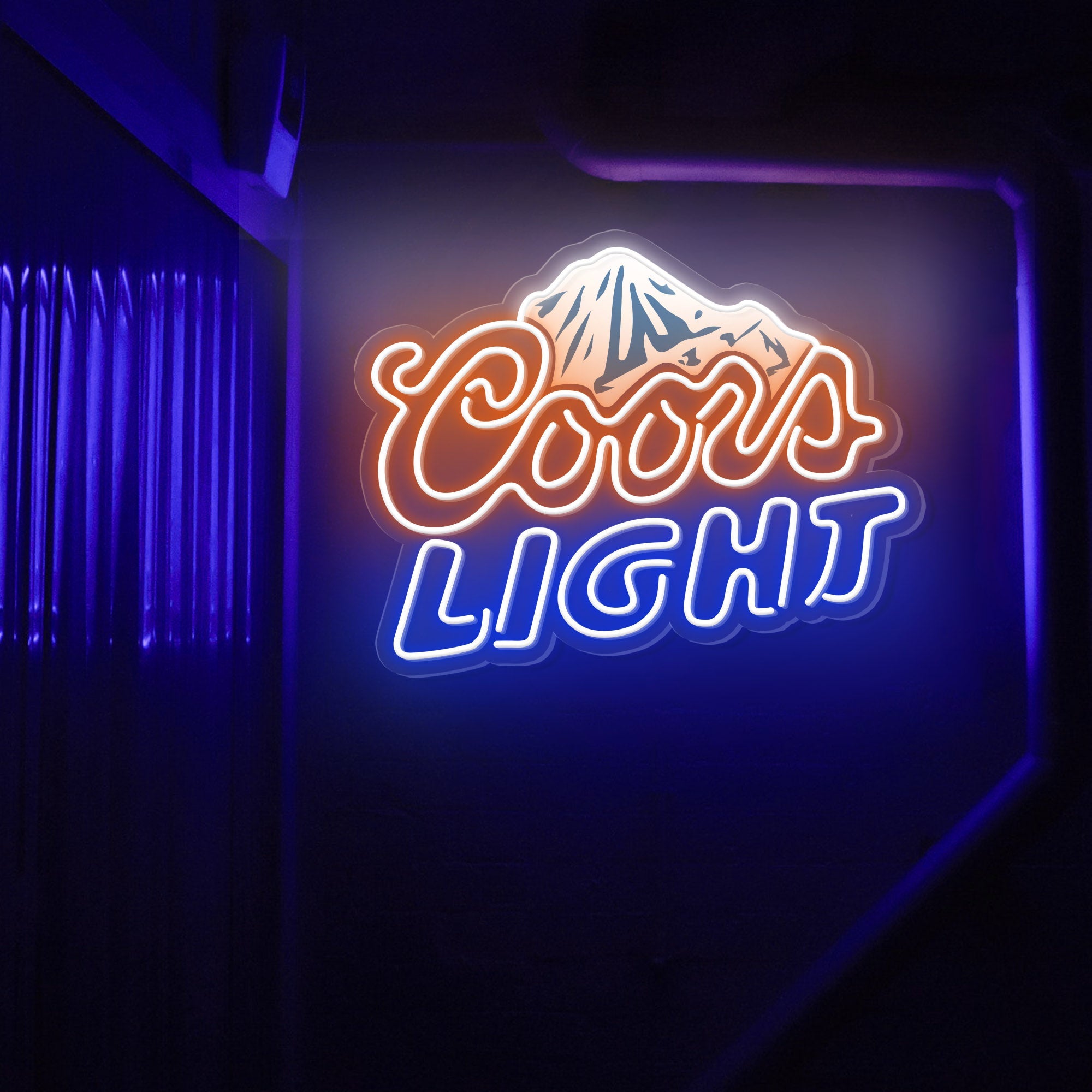 "Coors Light" Mountain Logo Neon Sign