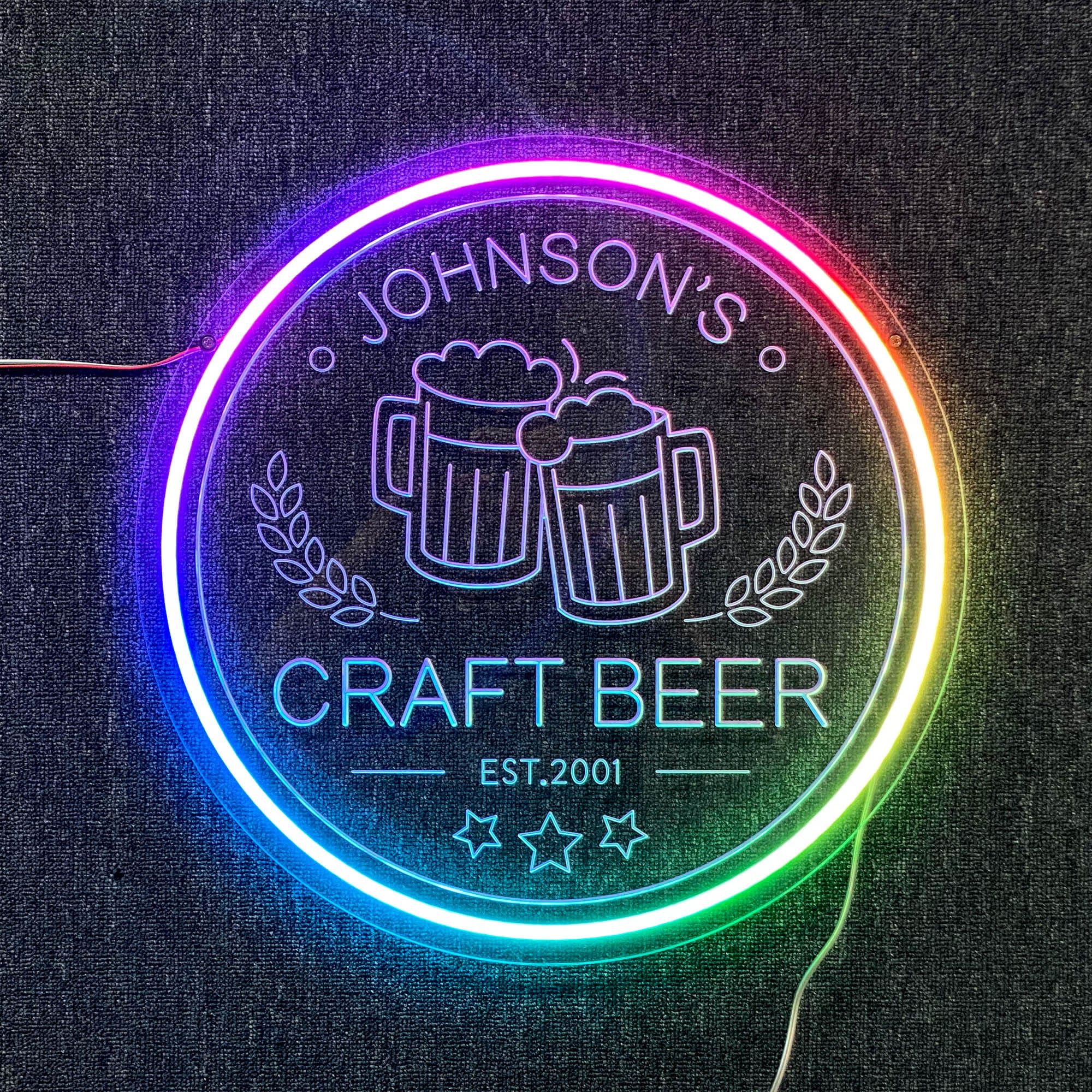 FloWill Multicolor Personalized Name Neon Sign for Bars