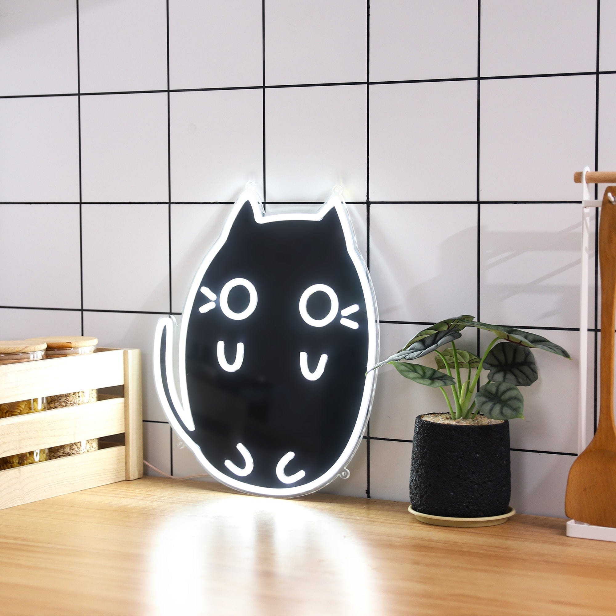 Curled Up Cat LED Neon Sign