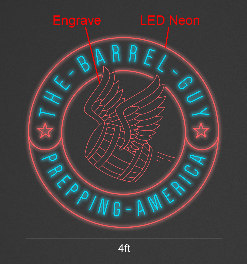 48inch wide x 48inch tall customized led neon sign inquiry