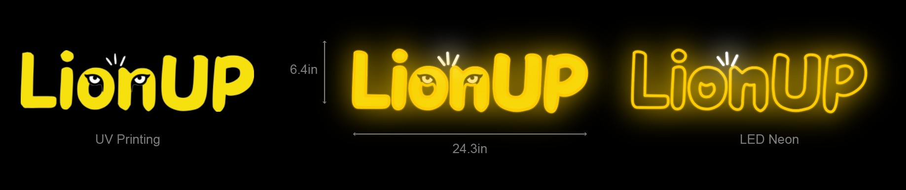 24.3inch wide x 6.4inch tall customized led neon sign inquiry