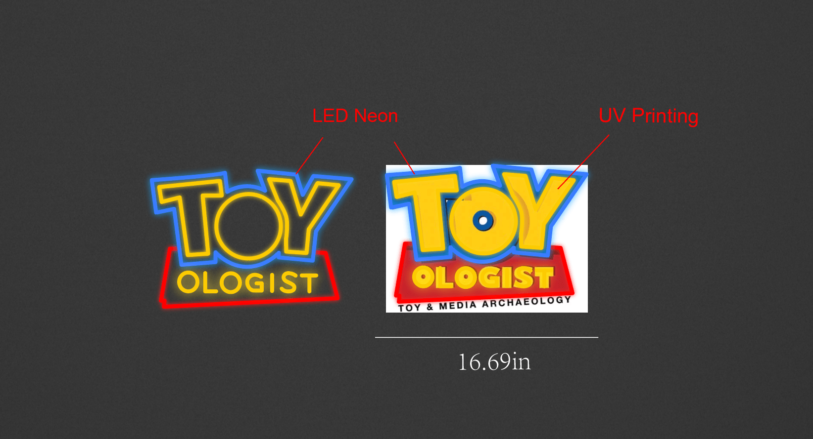 16.69inch wide x 13inch tall customized led neon sign inquiry