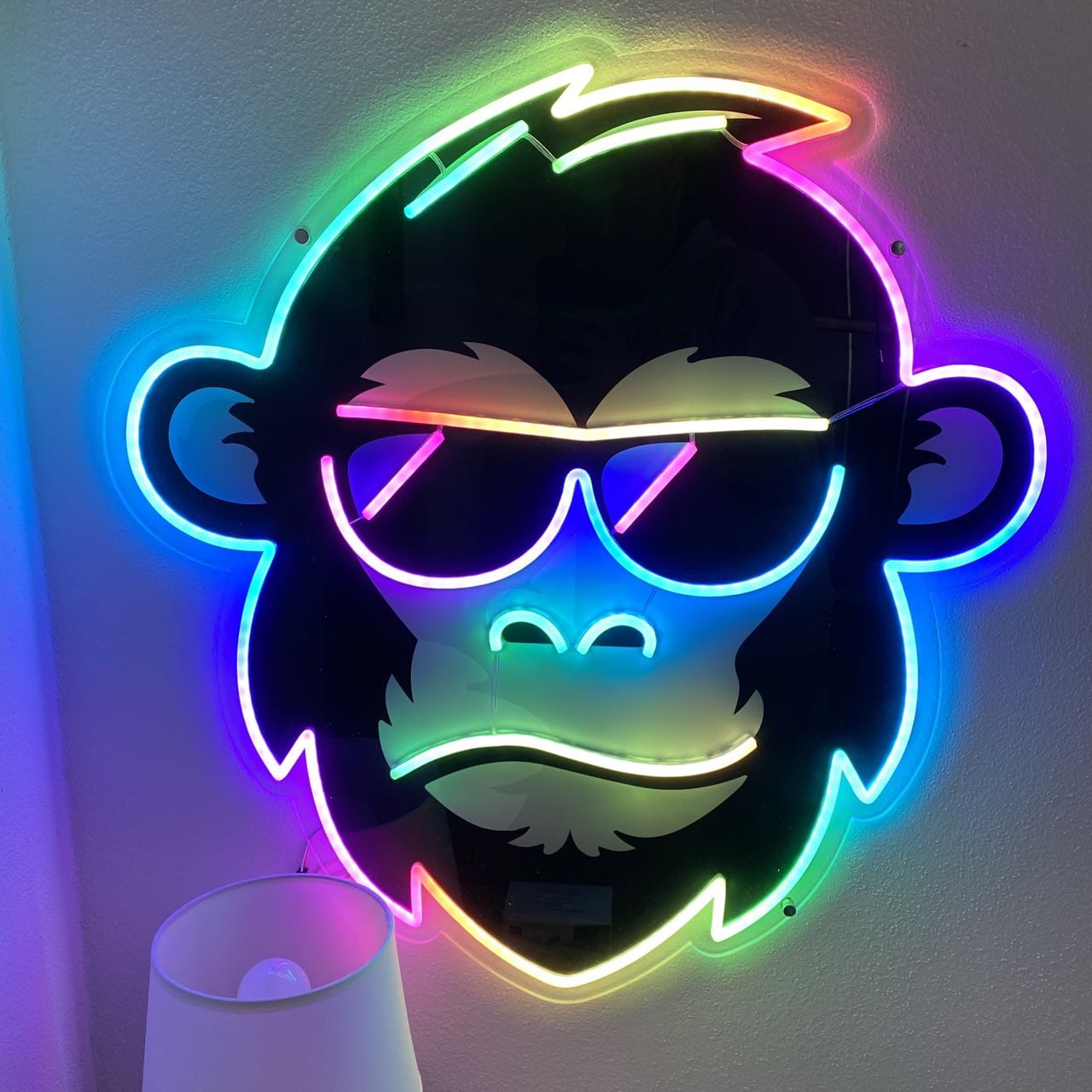 Hip Monkey with Glasses FloWill LED Neon Sign