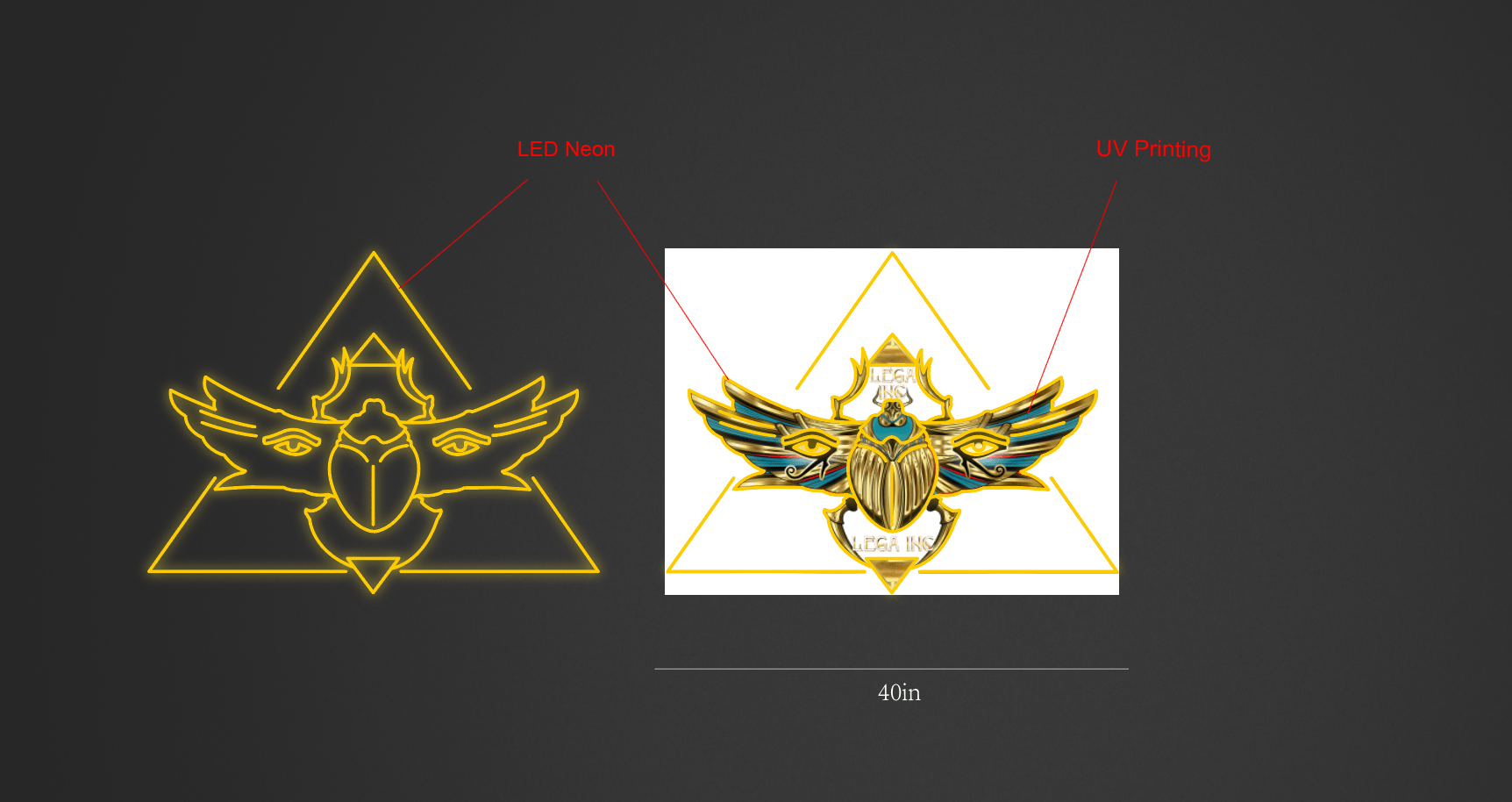 40Inch wide x 31Inch tall customized led neon sign inquiry