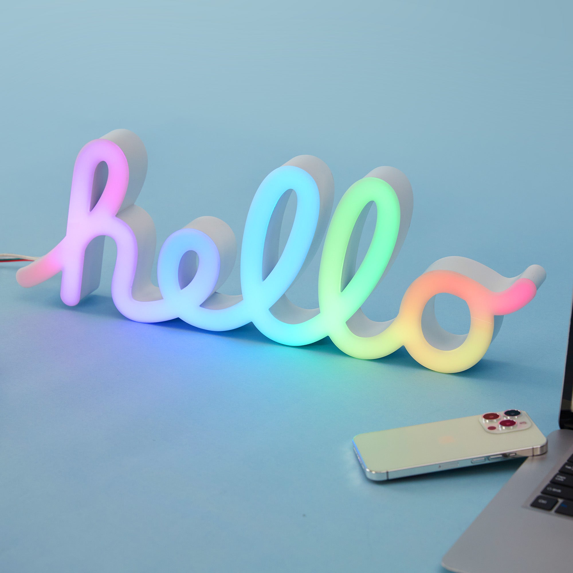"hello" Letters FloWill LED Sign Pro
