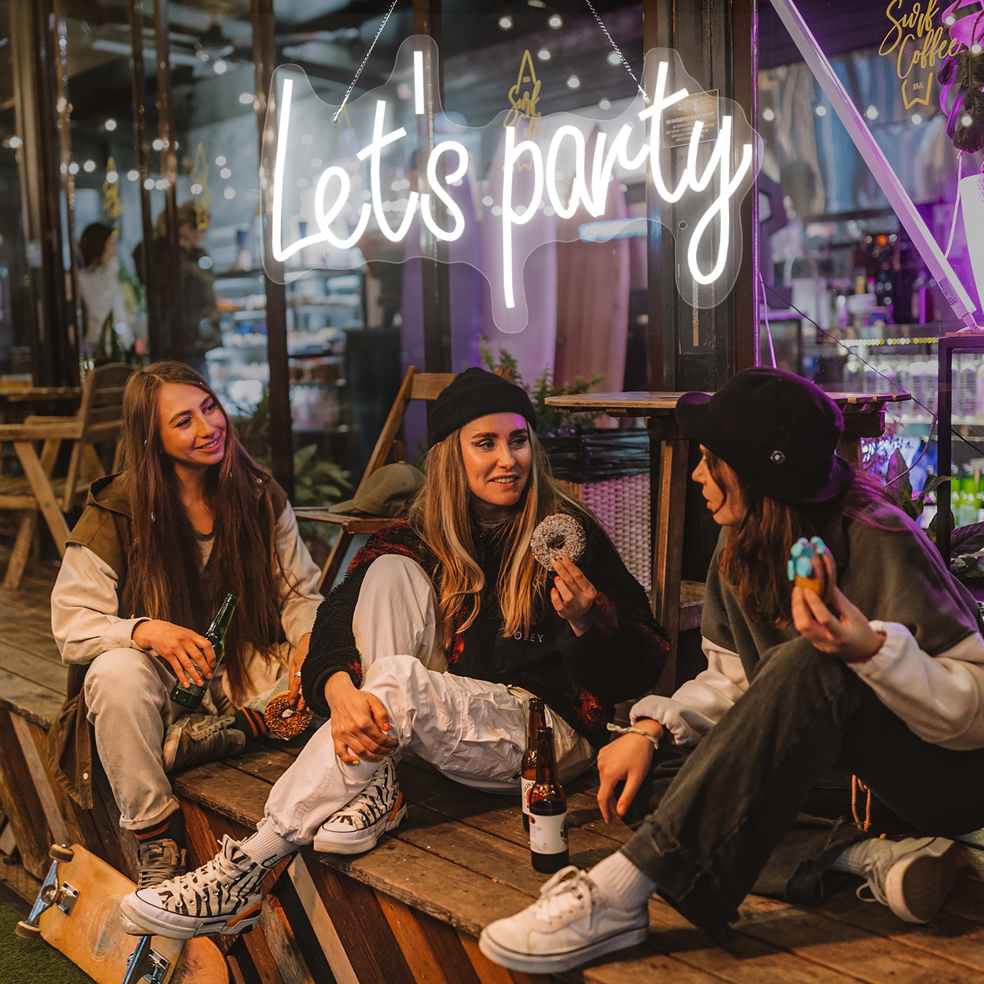 "Let's Party" Words Neon Sign for Special Occasions