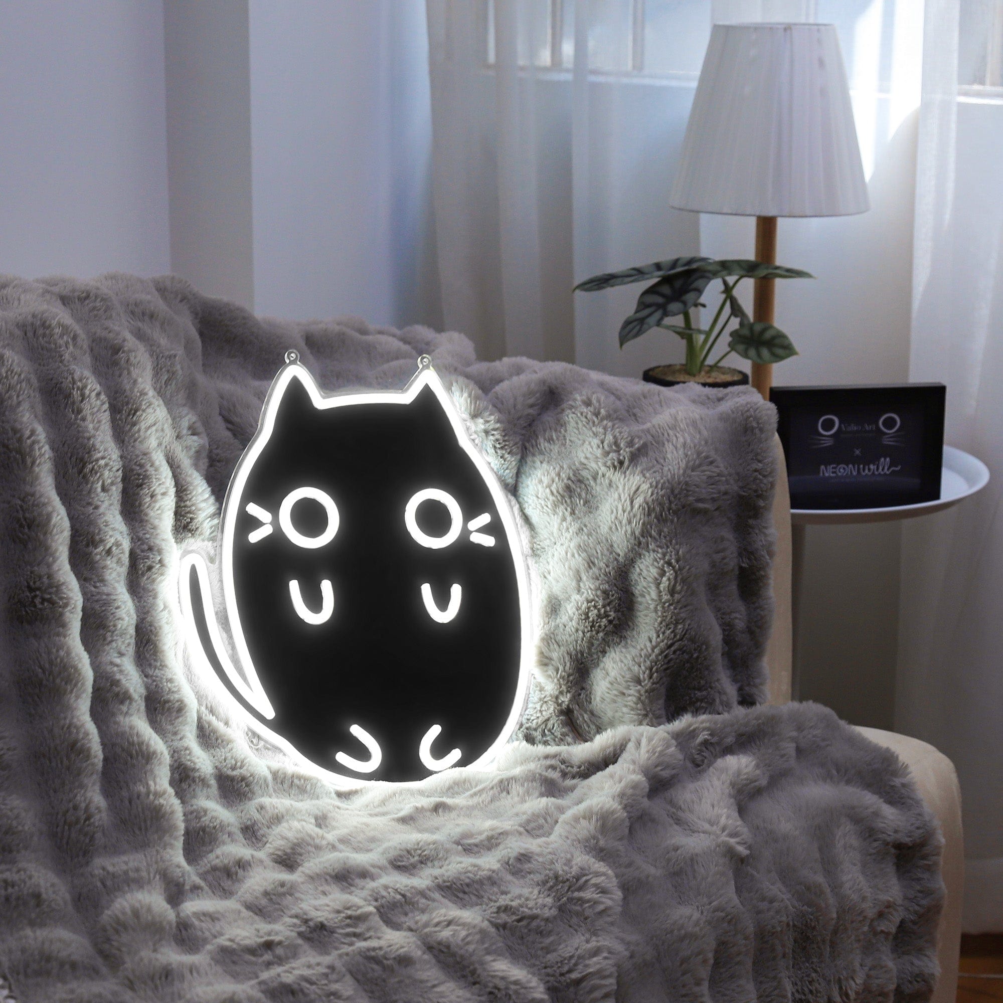 Curled Up Cat LED Neon Sign