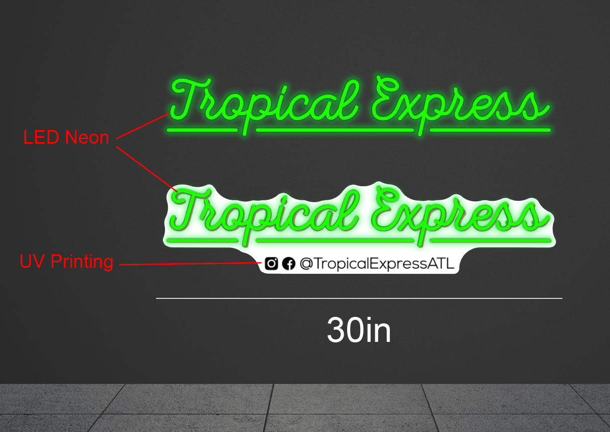 30inch wide x 7inch tall customized led neon sign inquiry