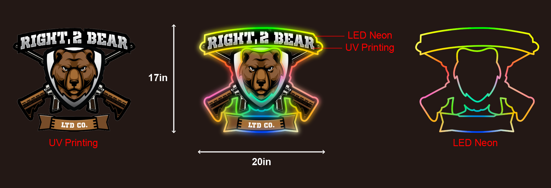 20inch wide x 17inch tall customized led neon sign inquiry