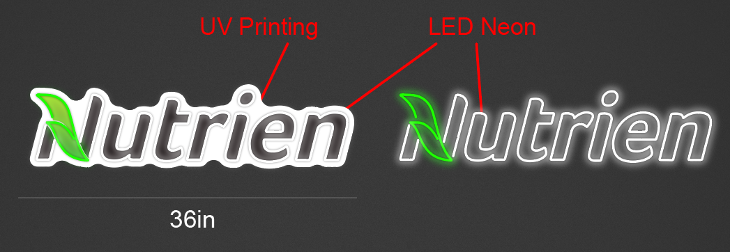 36inch wide x 10.6inch tall customized led neon sign inquiry