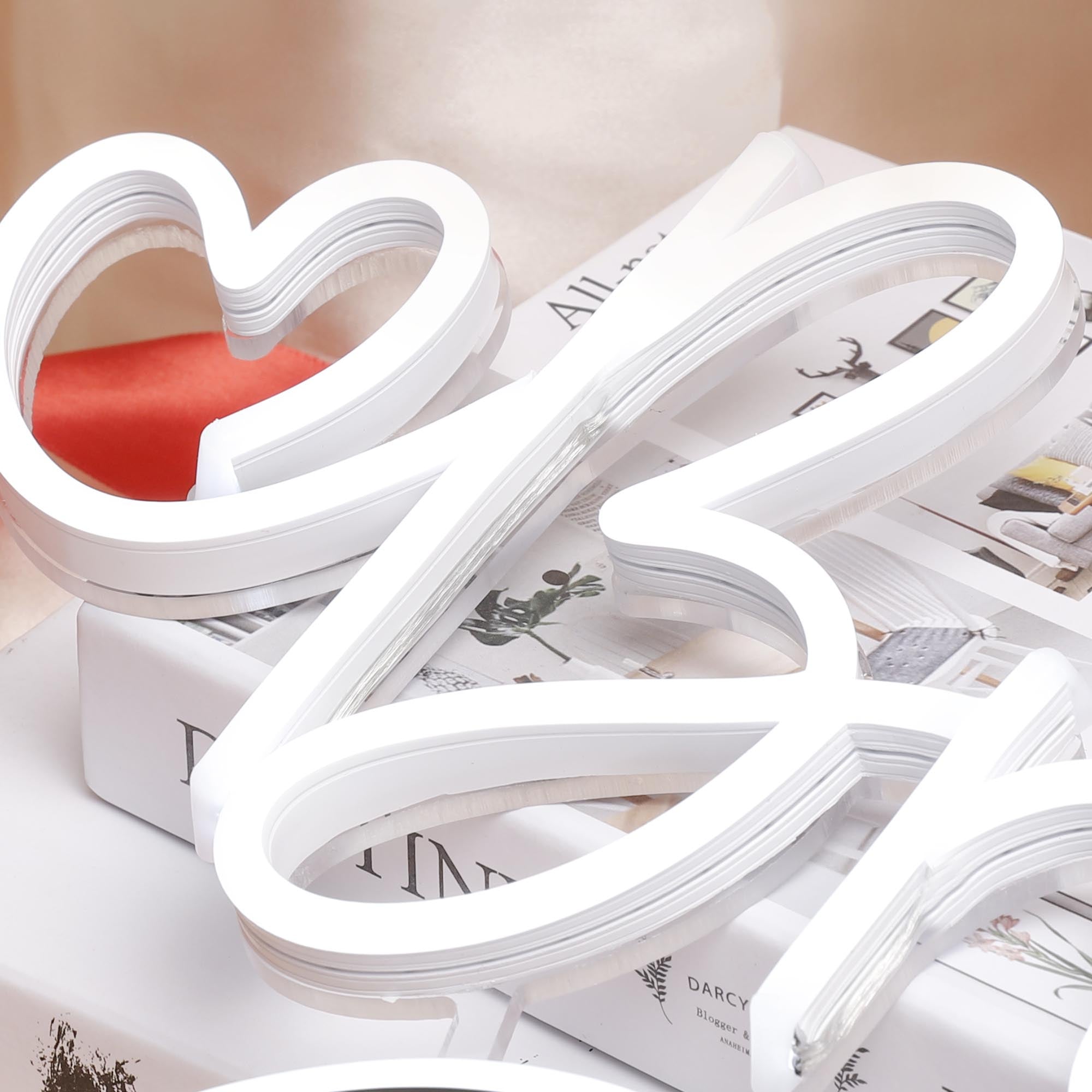 "Bride" Word Headband Heart Neon Sign