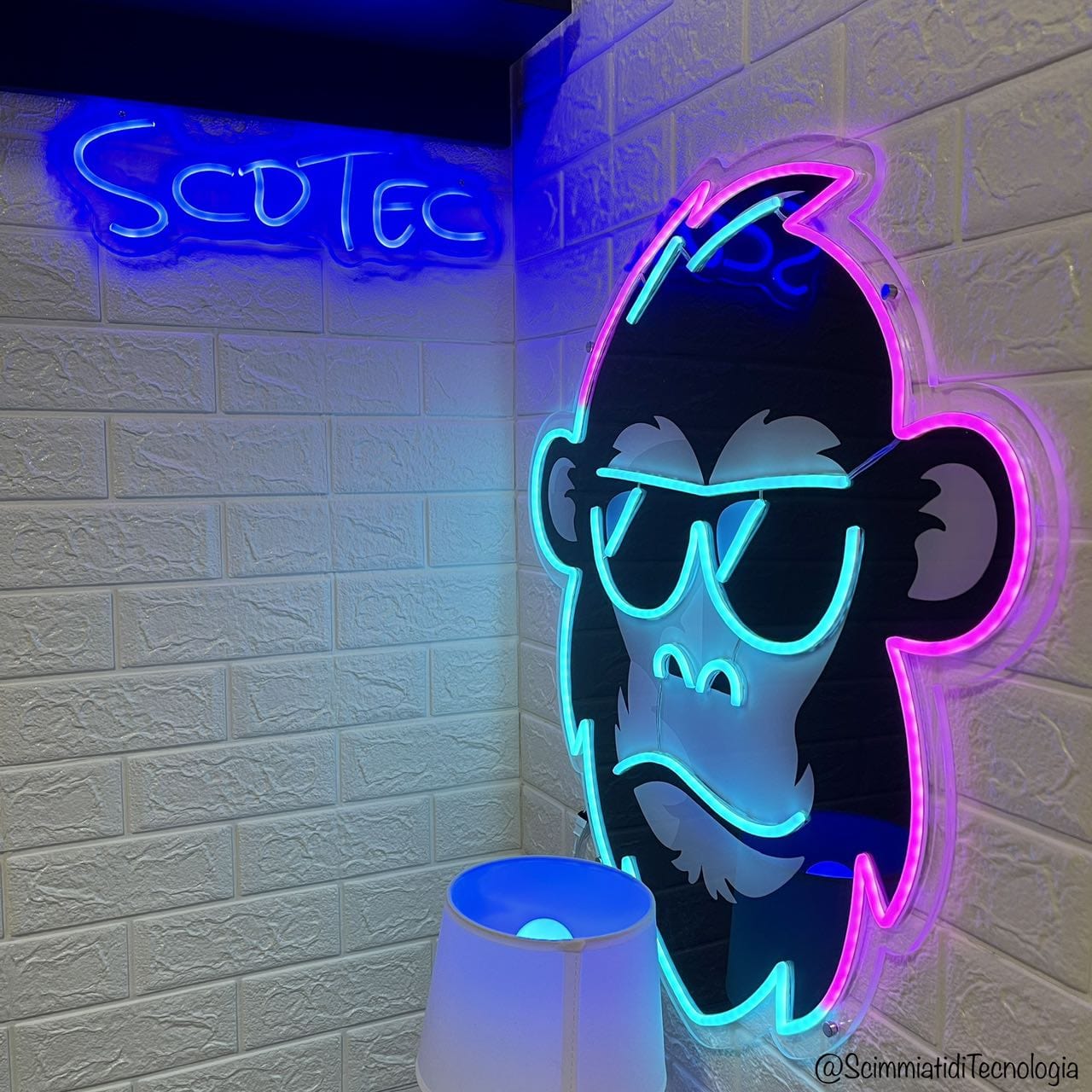 Hip Monkey with Glasses FloWill LED Neon Sign