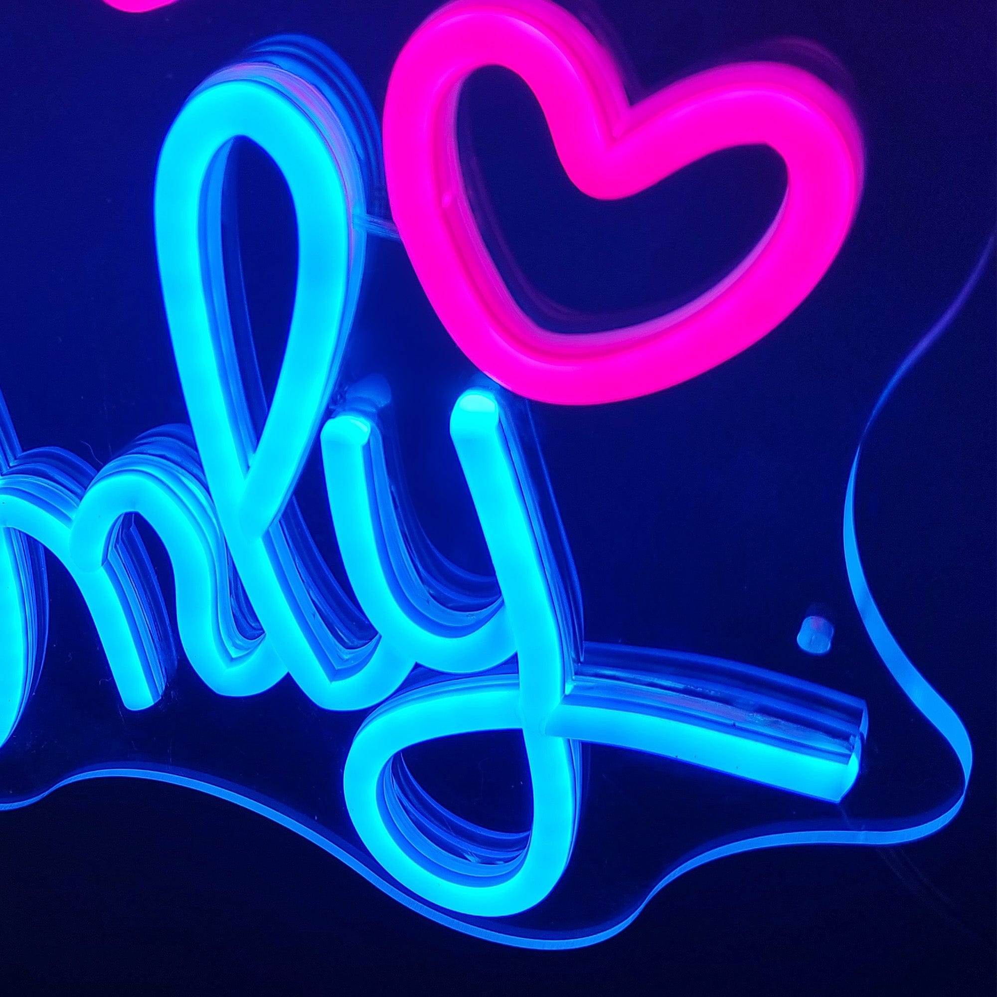 "Good Vibes Only" Words Heart Neon Sign