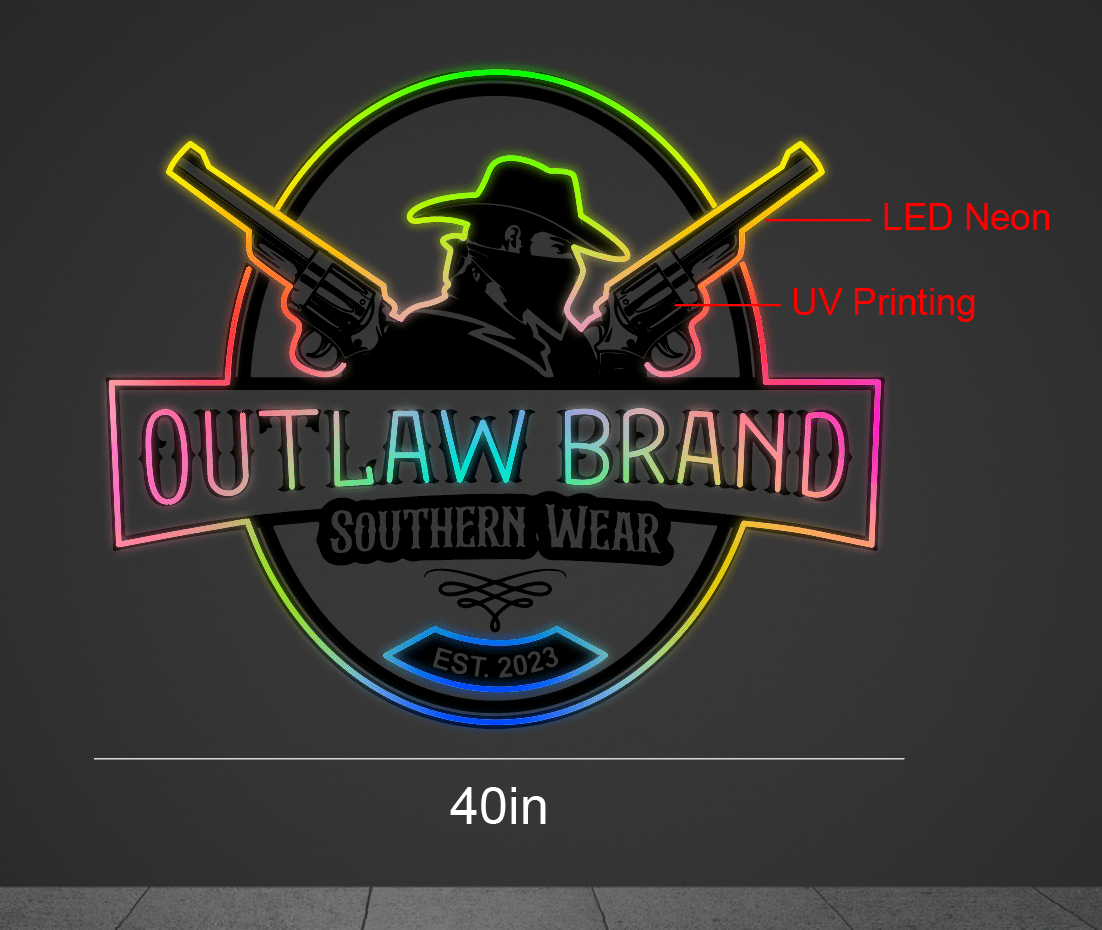 40incn wide x 34incn tall customized led neon sign inquiry