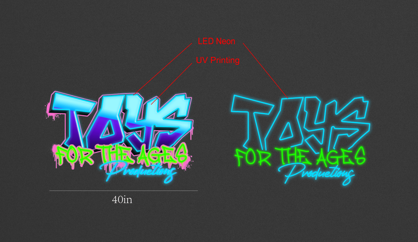 40inch wide x 25inch tall customized led neon sign inquiry