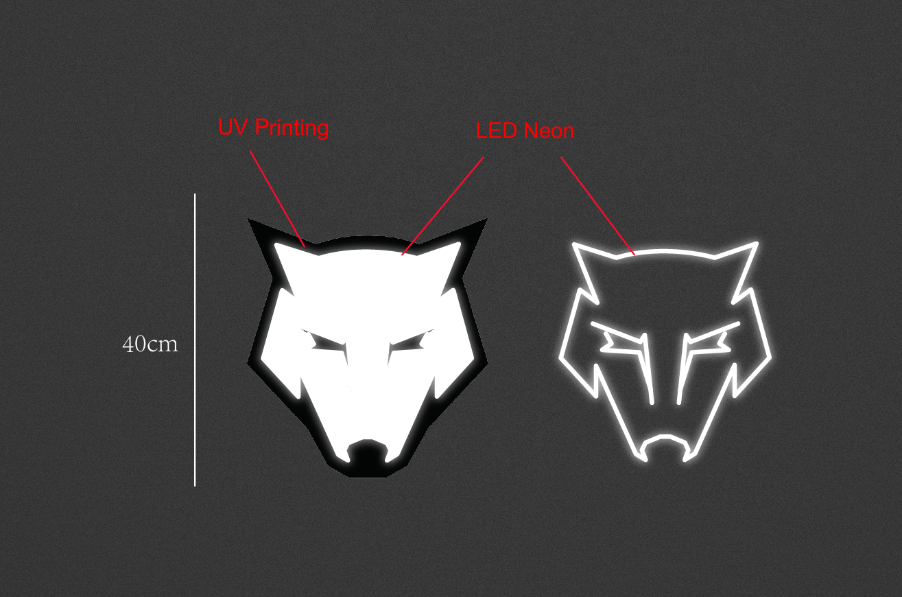 37.5cm wide x 40cm tall customized ed neon sign inquiry