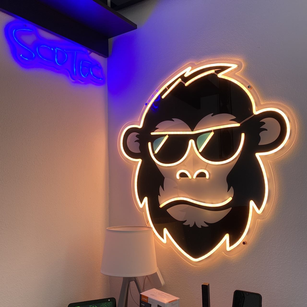 Hip Monkey with Glasses FloWill LED Neon Sign