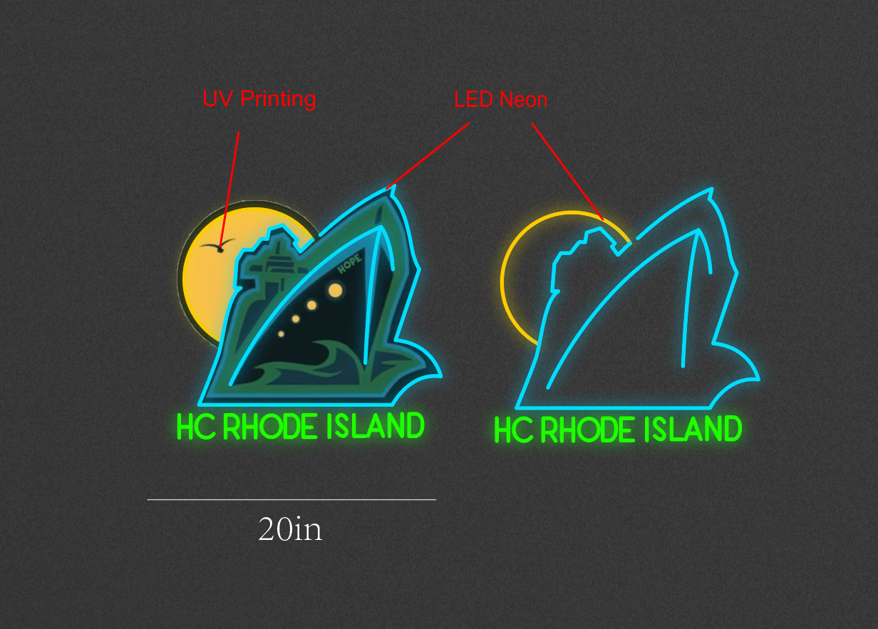 20inch wide x 19inch tall customized led neon sign inquiry