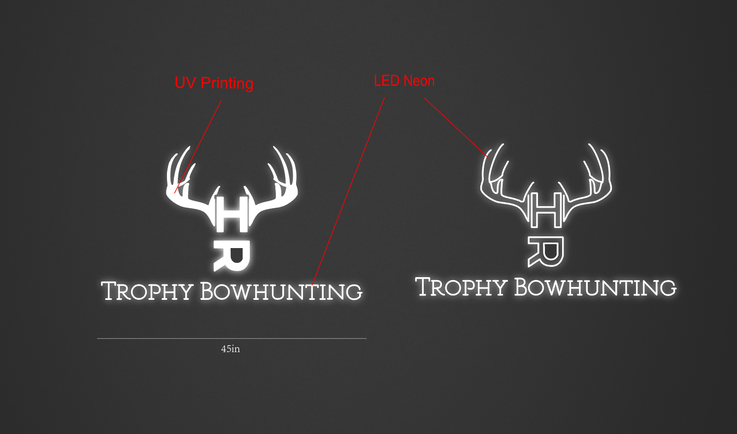 45inch wide x 27inch tall customized led neon sign inquiry