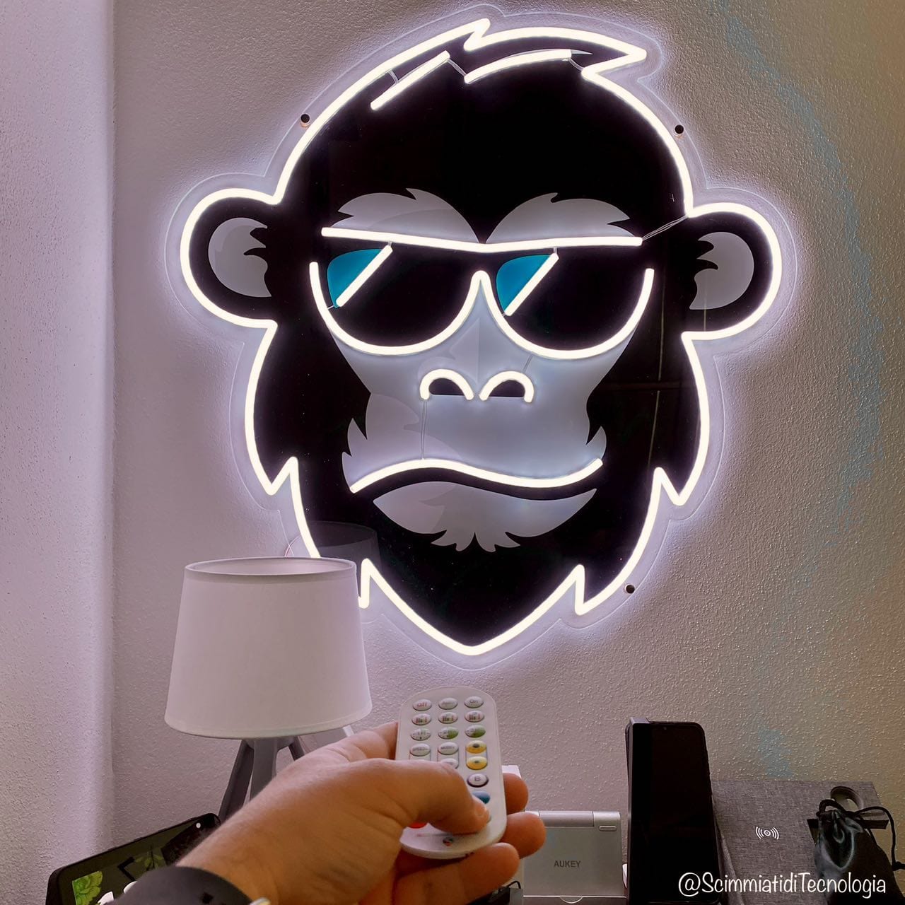 Hip Monkey with Glasses FloWill LED Neon Sign