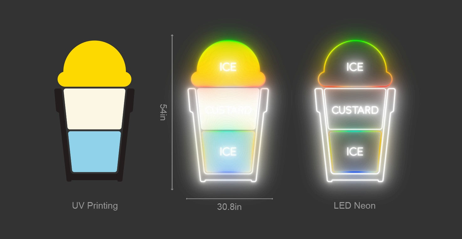 30.8inch wide x 54inch tall customized led neon sign inquiry