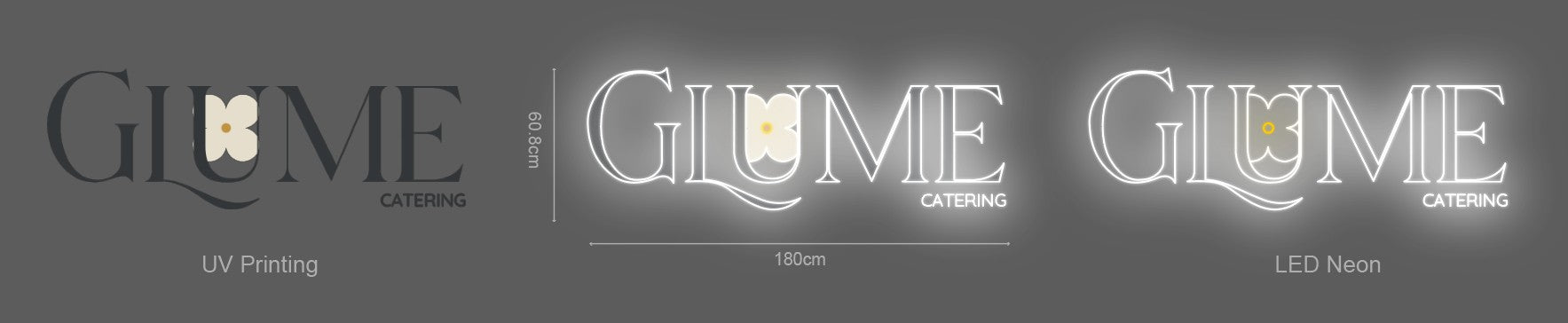 180cm wide x 60cm tall customized traditional neon sign inquiry