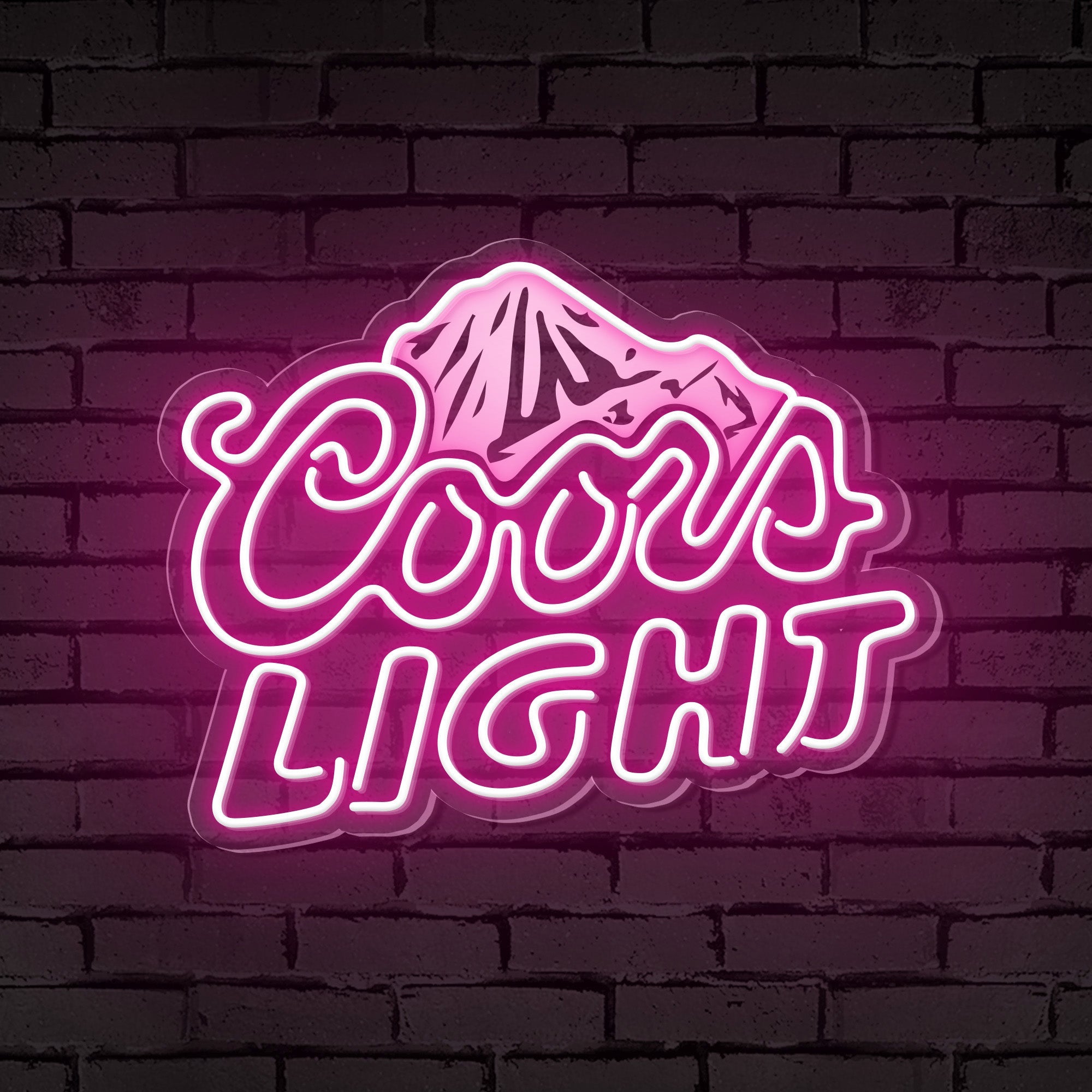 "Coors Light" Mountain Logo Neon Sign