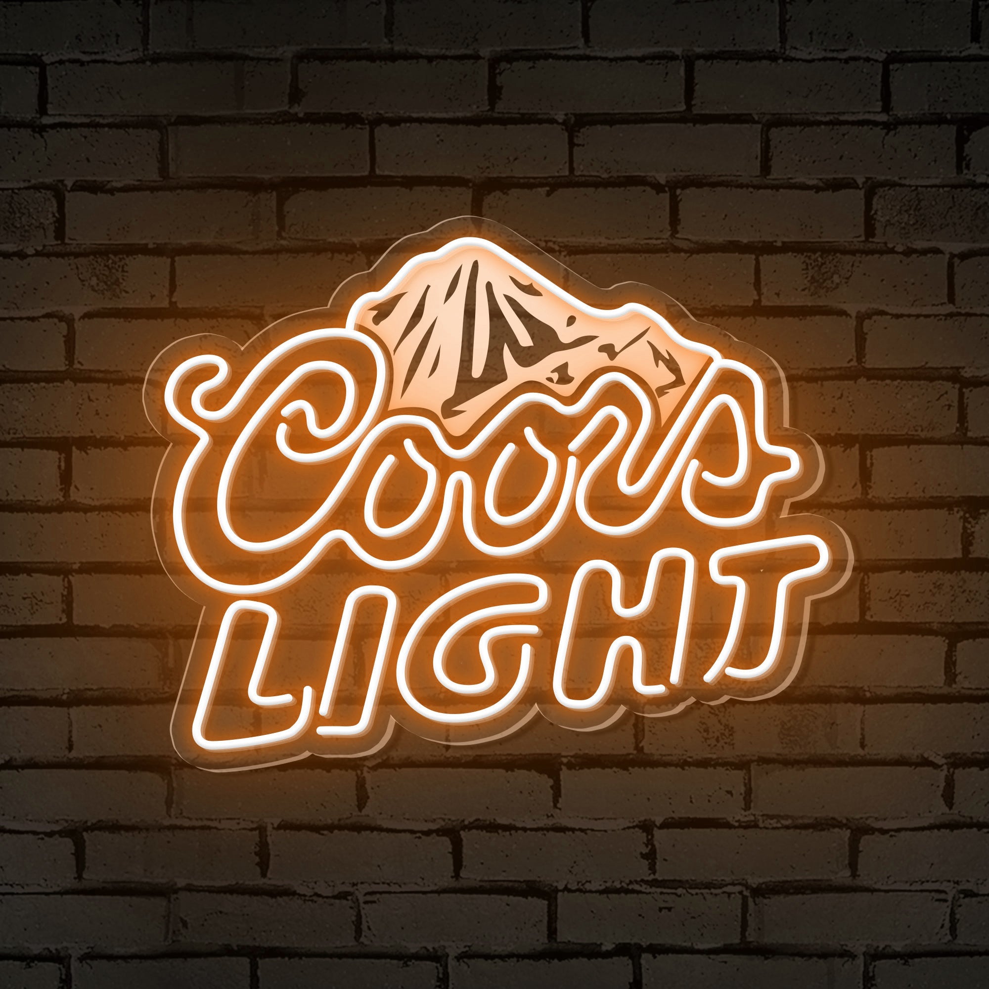 "Coors Light" Mountain Logo Neon Sign