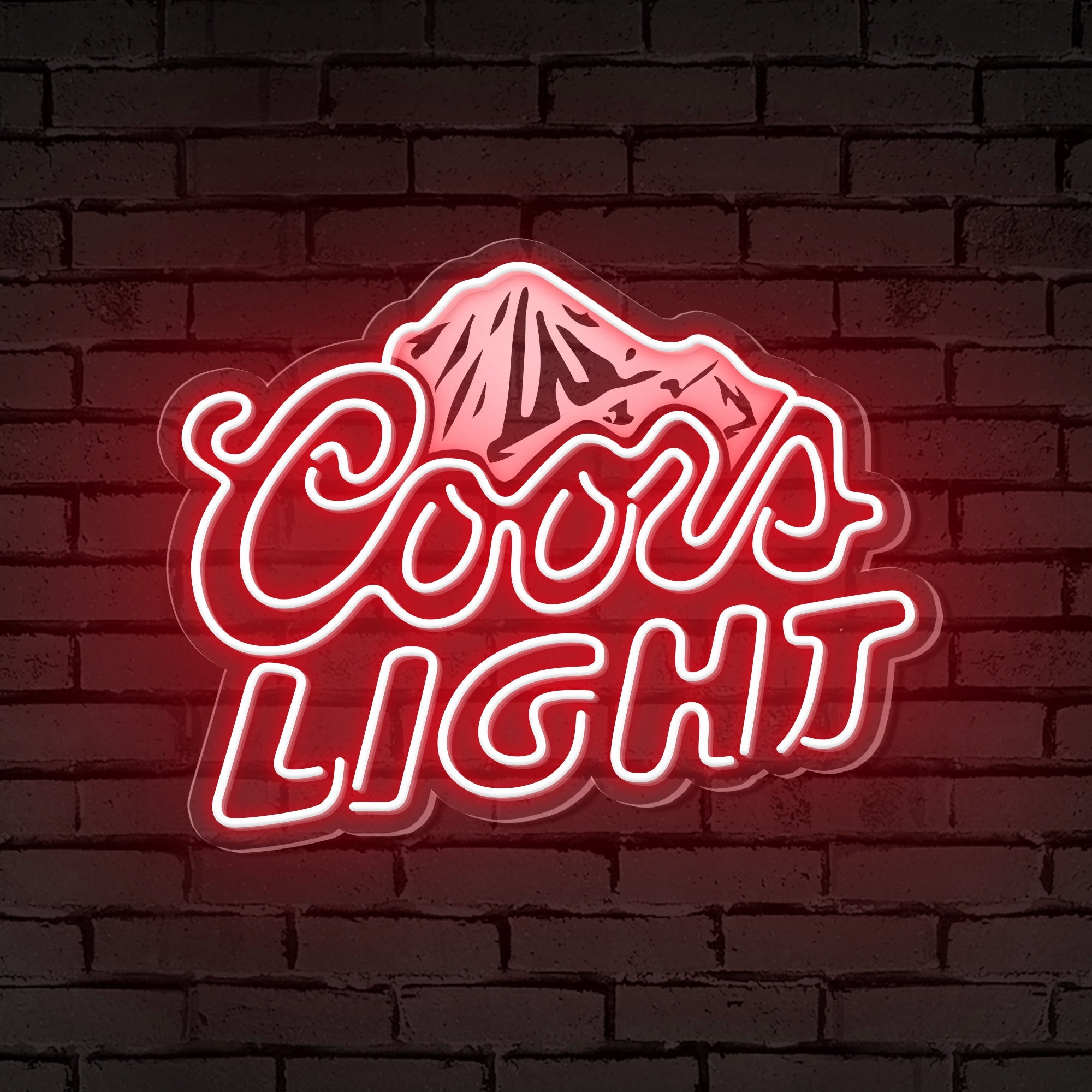 "Coors Light" Mountain Logo Neon Sign