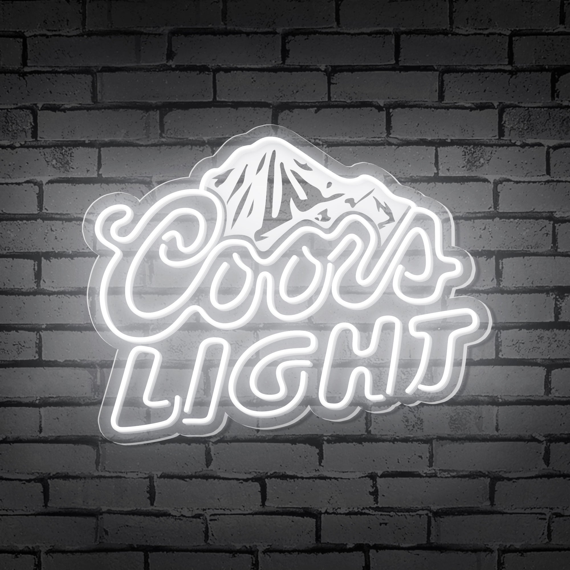 "Coors Light" Mountain Logo Neon Sign