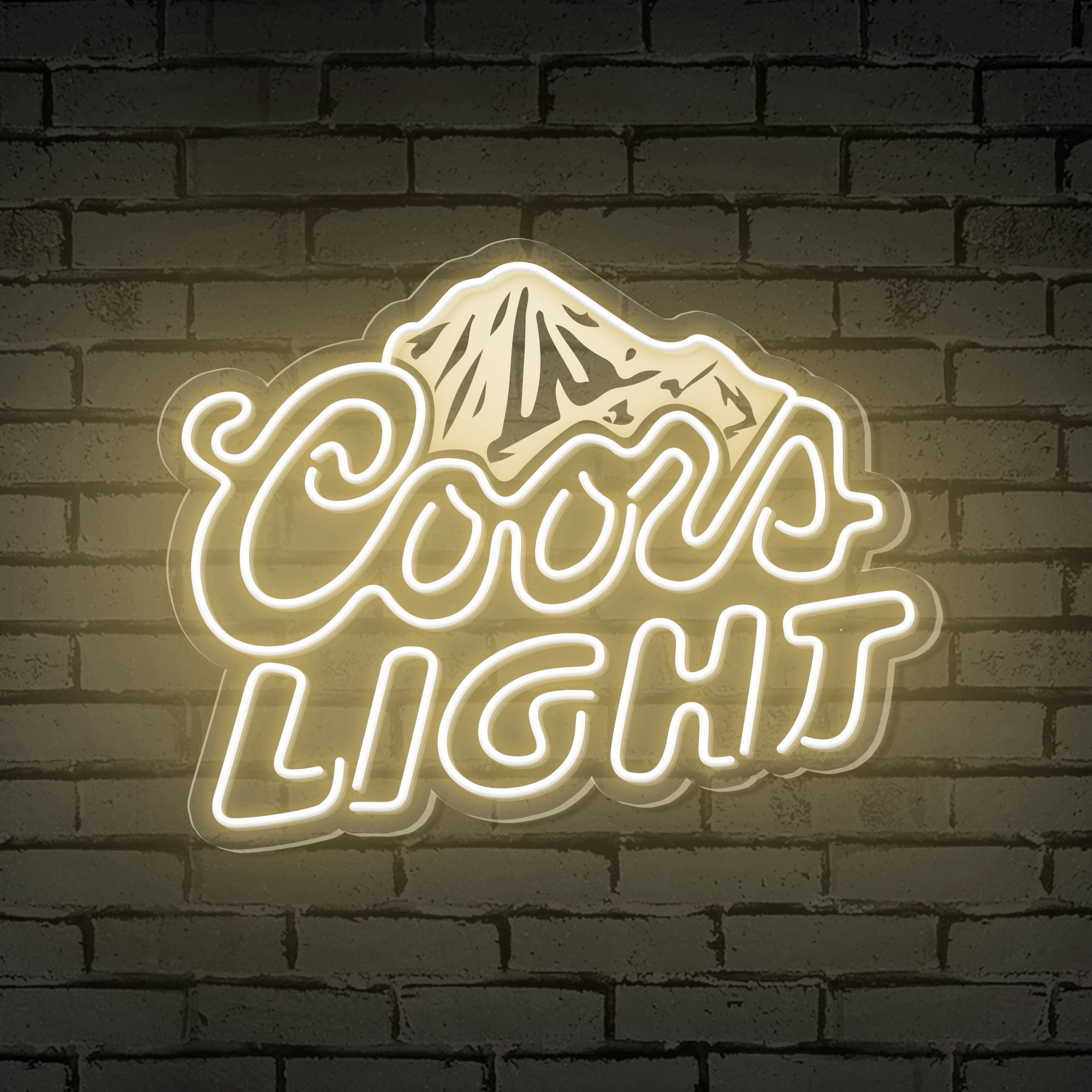 "Coors Light" Mountain Logo Neon Sign