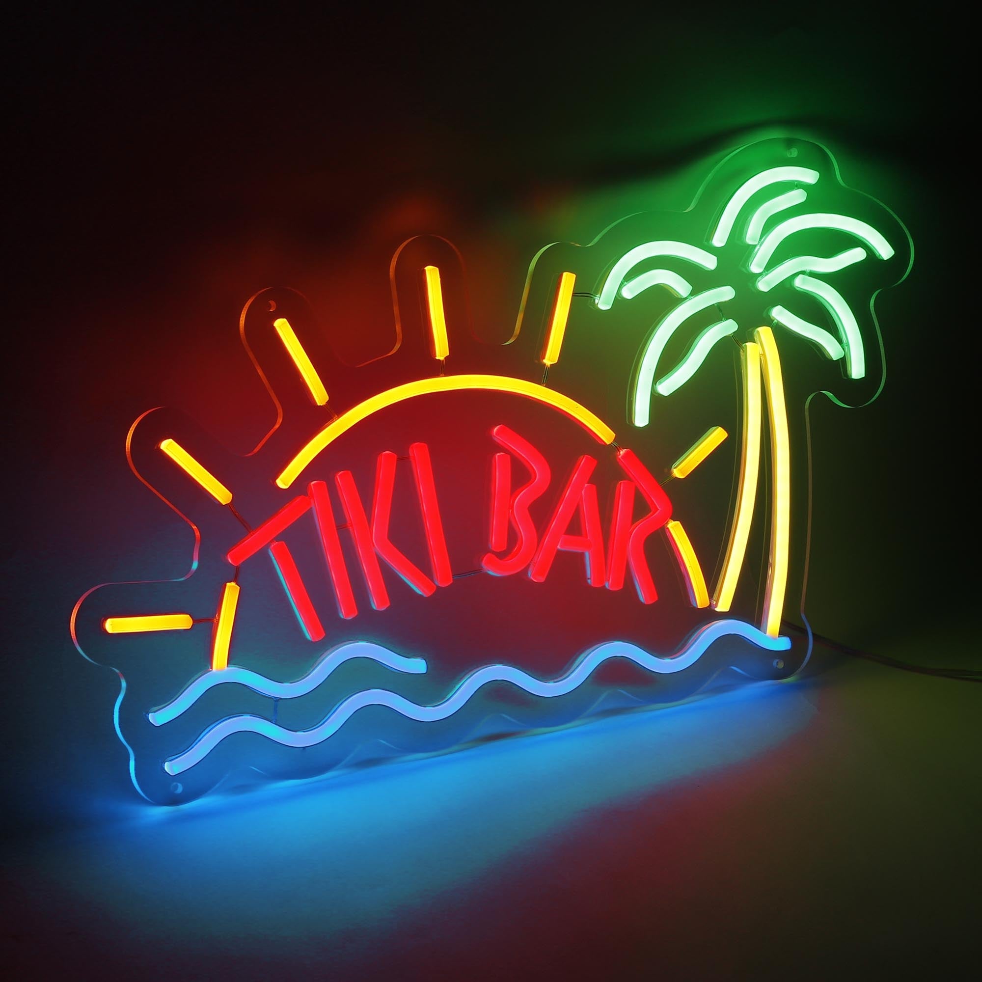 "TIKI BAR" Words Beach Theme Neon Sign