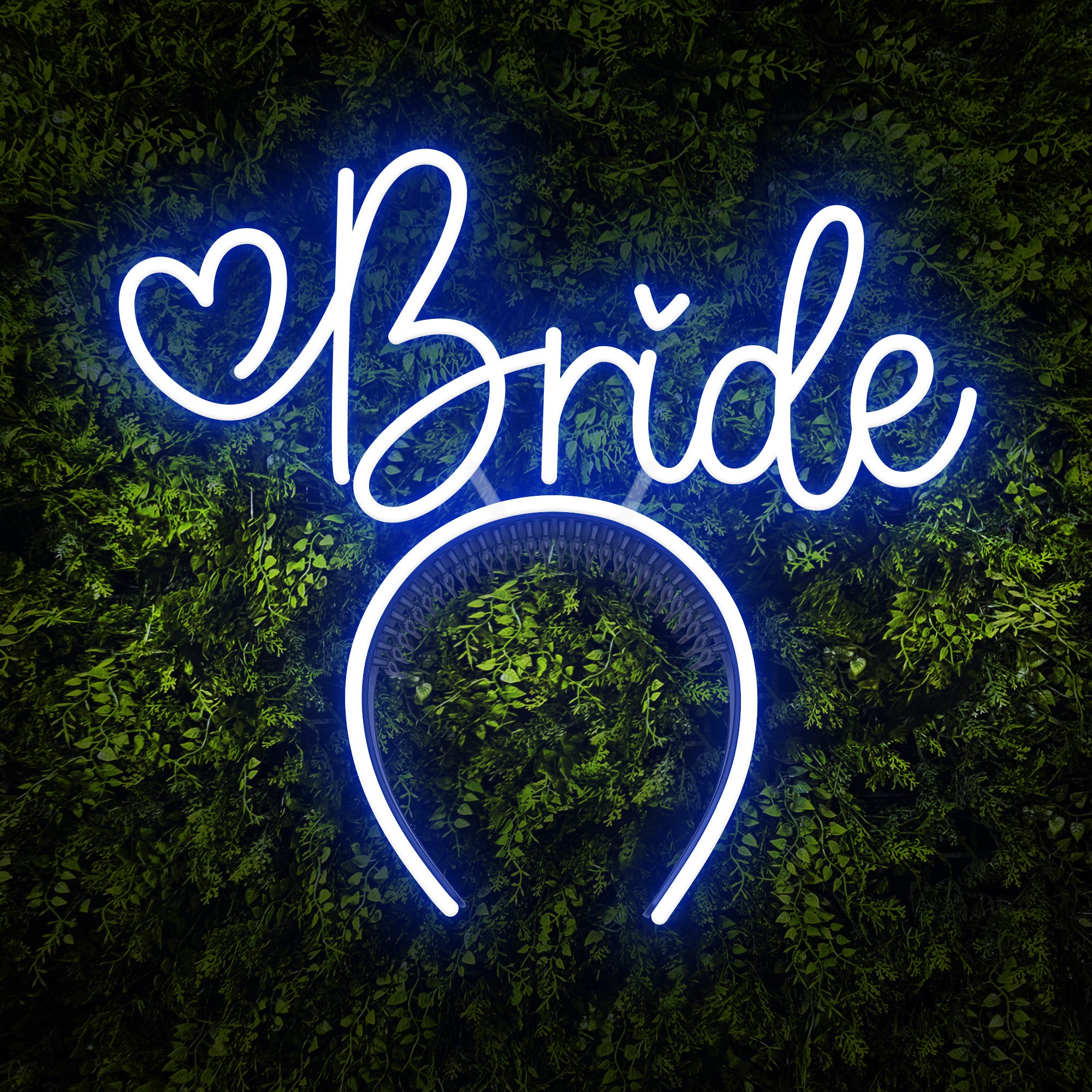 "Bride" Word Headband Heart Neon Sign