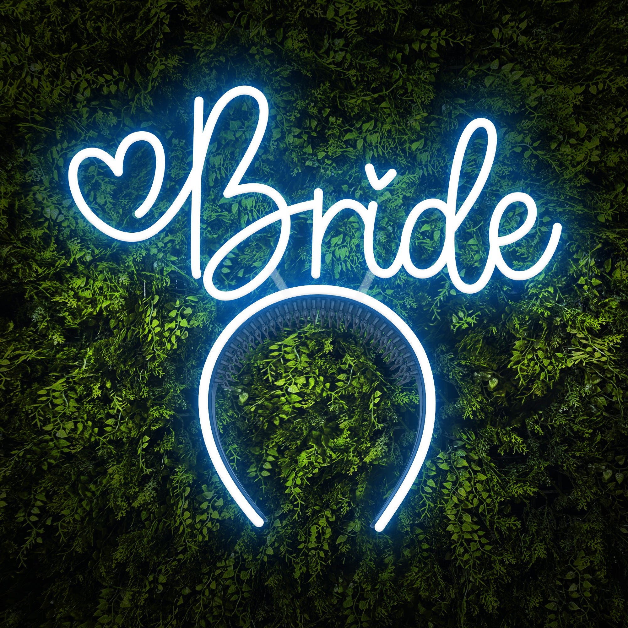 "Bride" Word Headband Heart Neon Sign