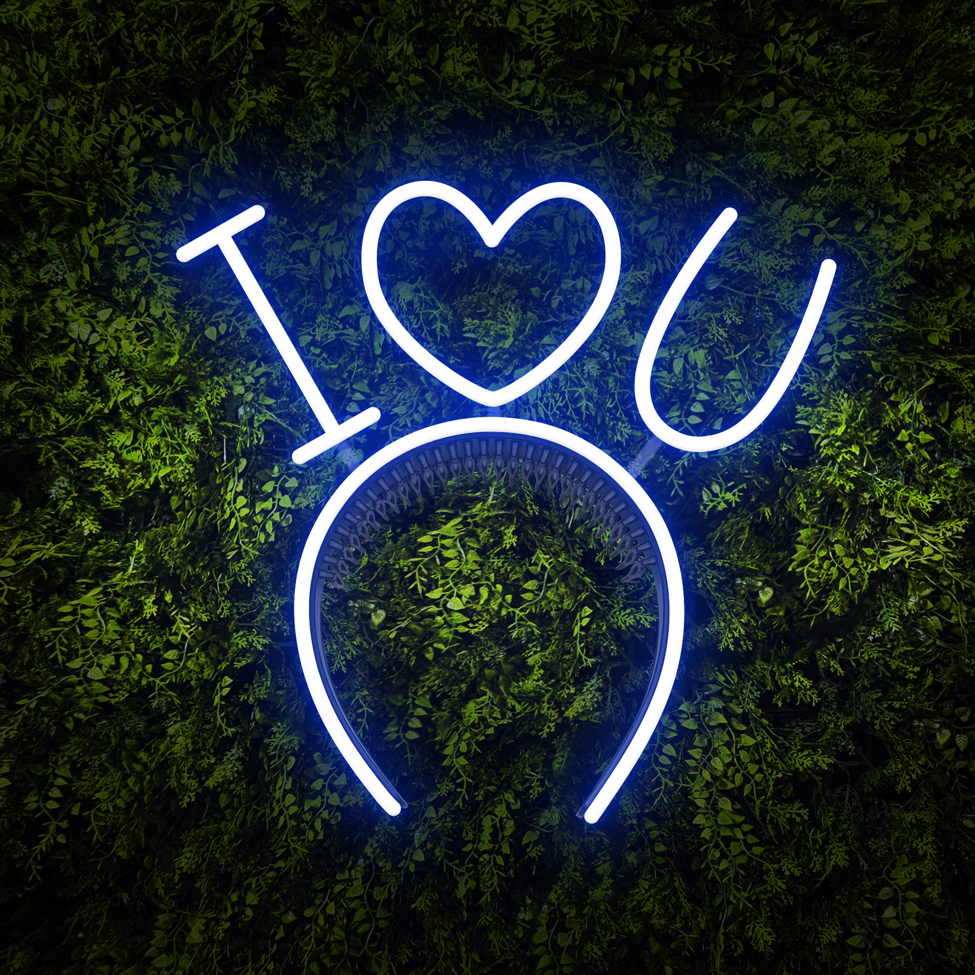 "I Heart U" Headband Neon Sign
