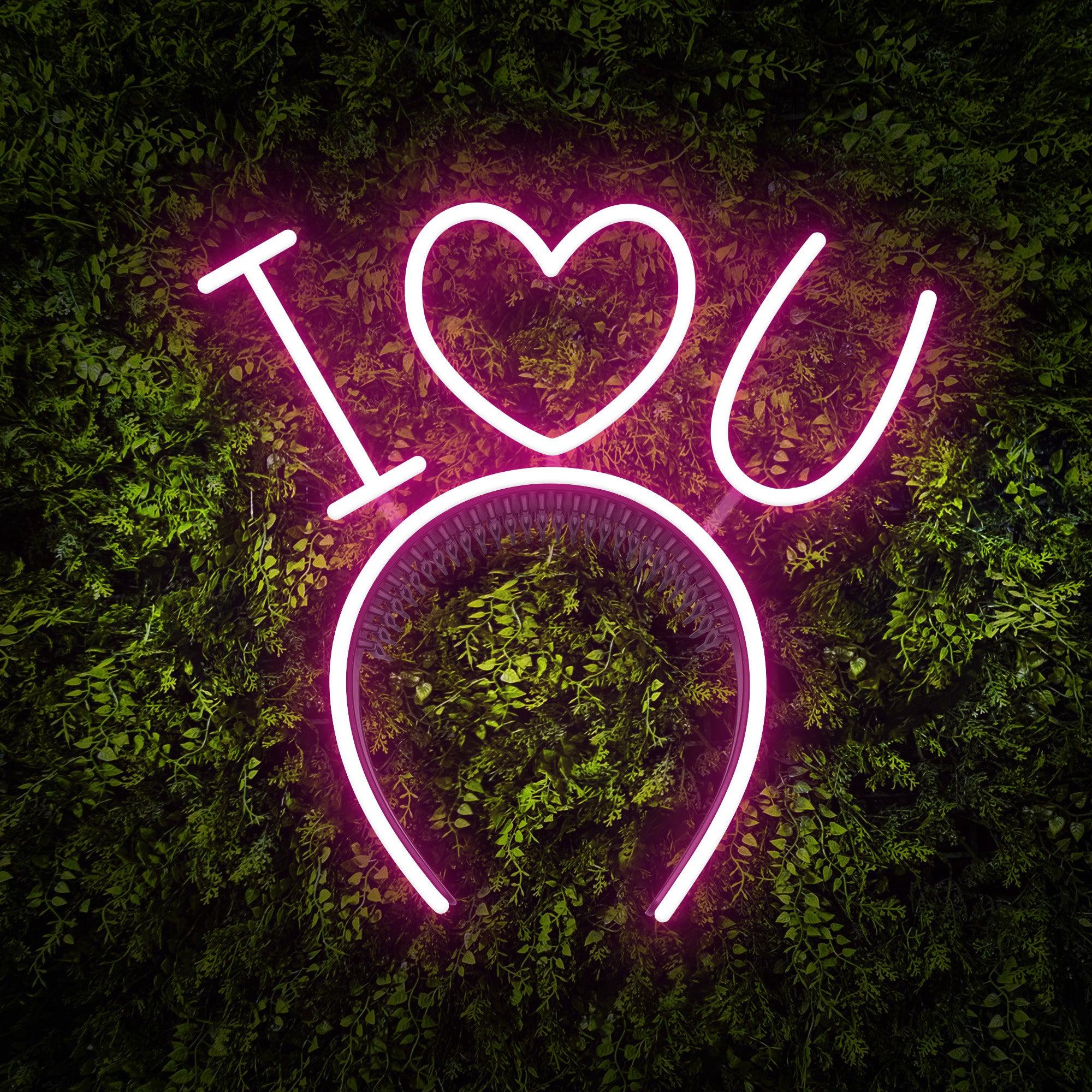 "I Heart U" Headband Neon Sign