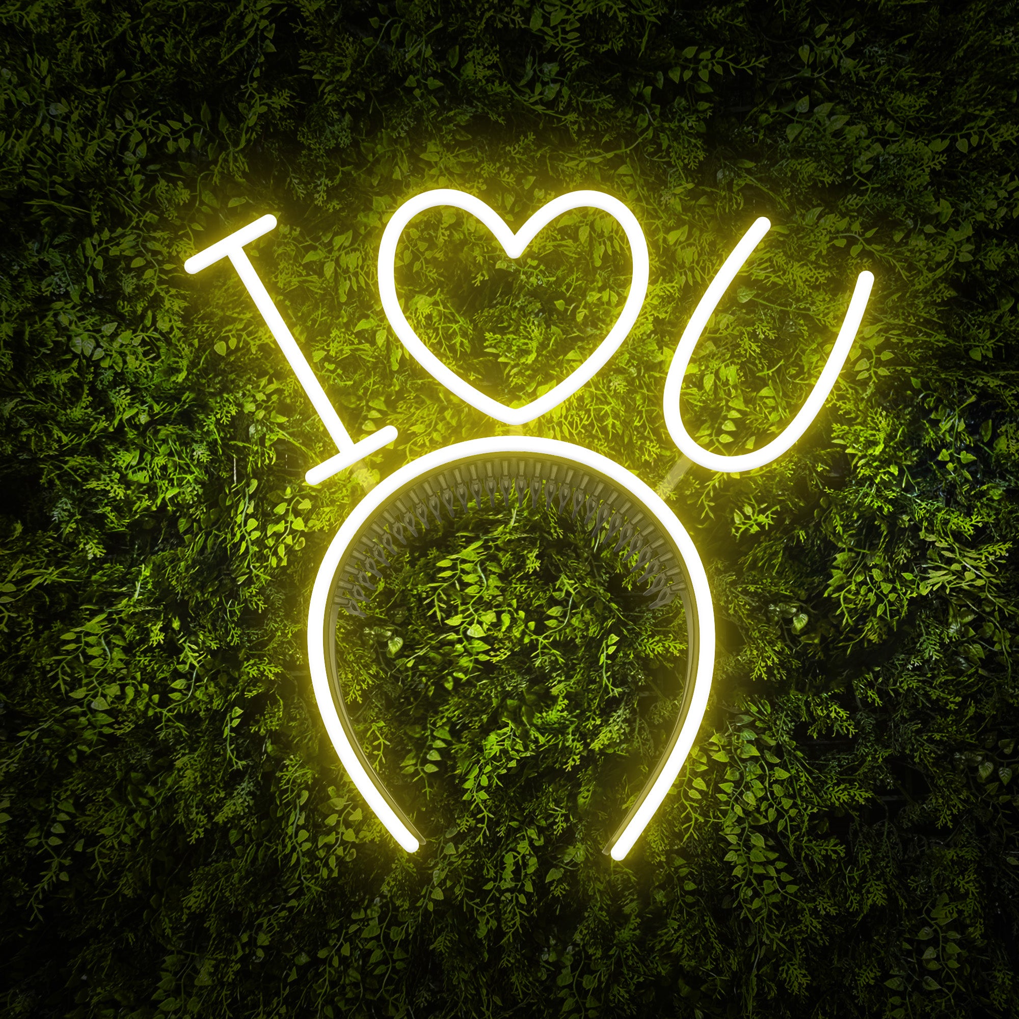 "I Heart U" Headband Neon Sign