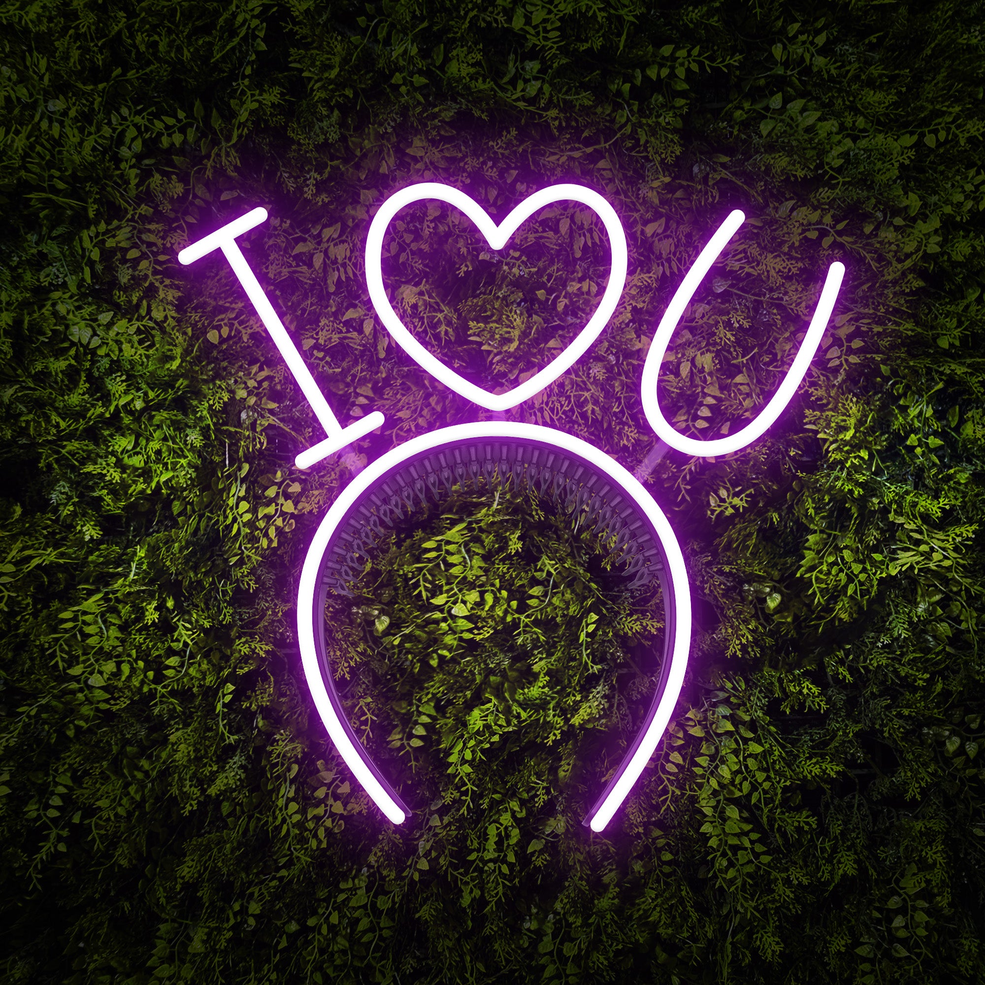 "I Heart U" Headband Neon Sign
