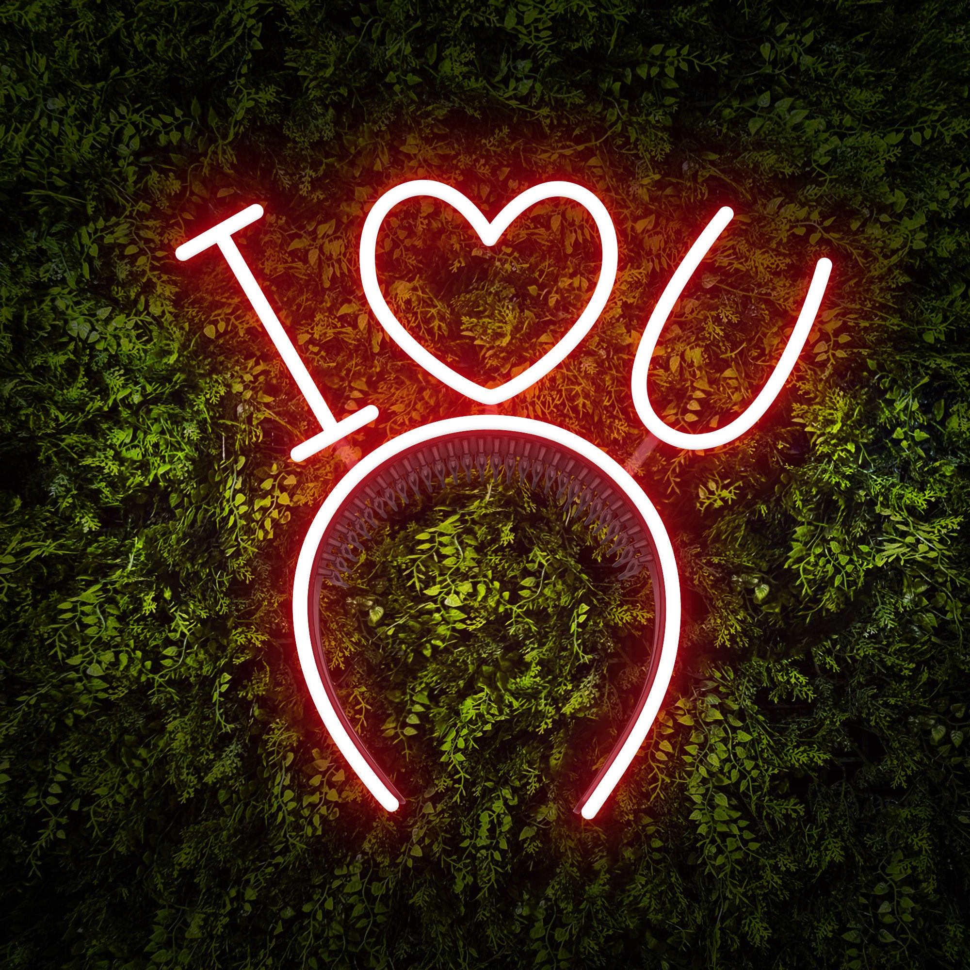"I Heart U" Headband Neon Sign