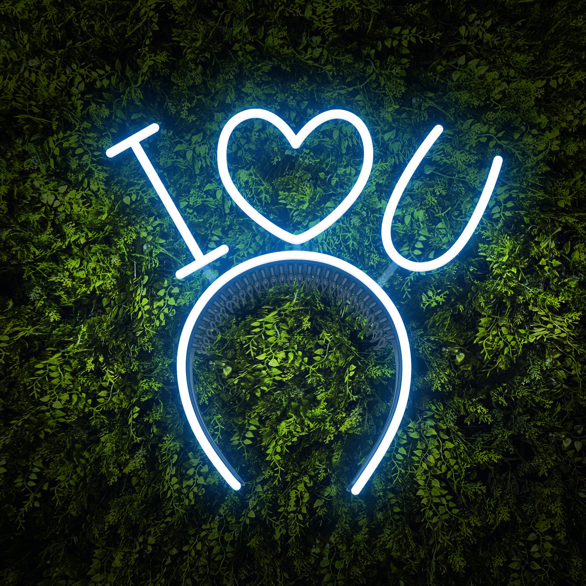 "I Heart U" Headband Neon Sign