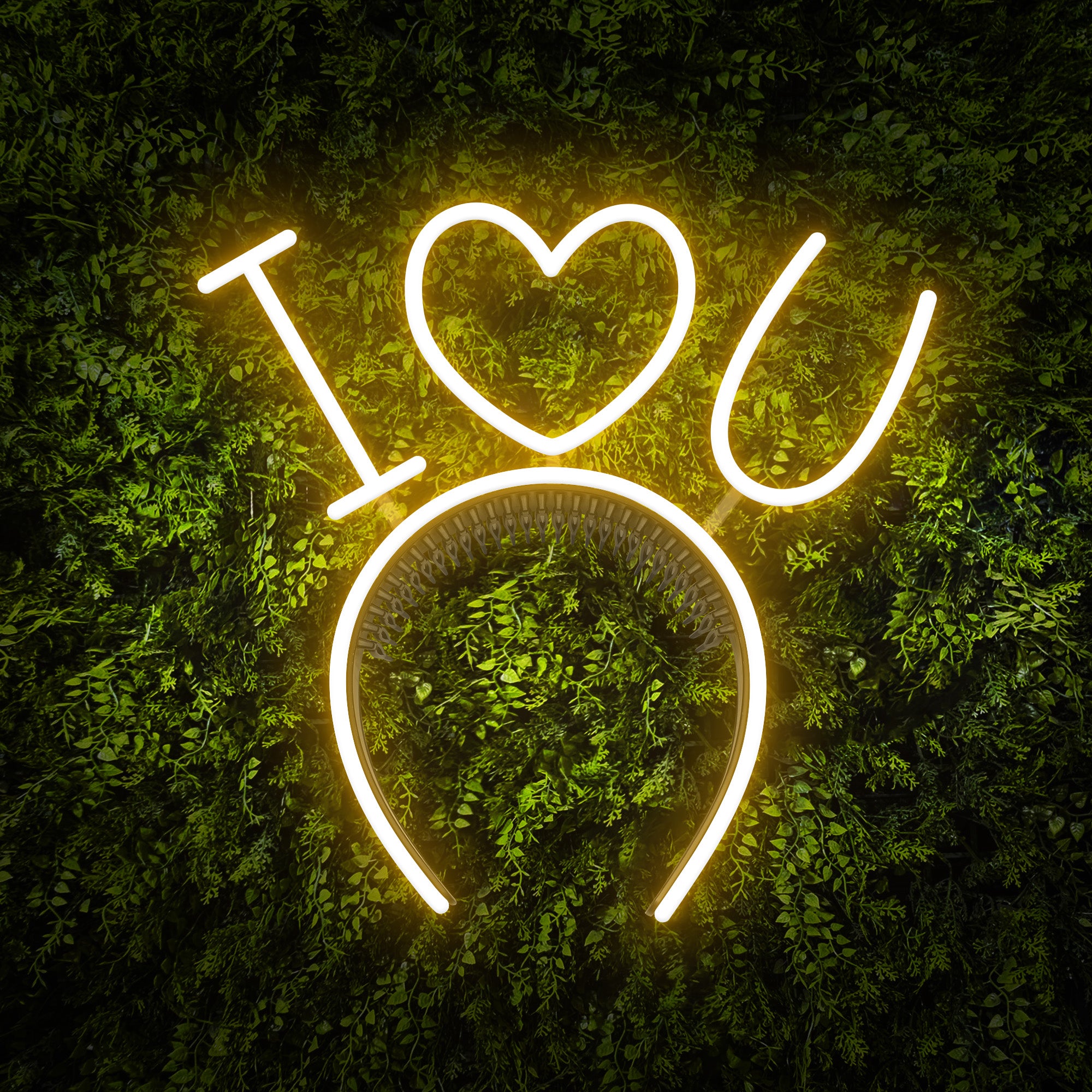 "I Heart U" Headband Neon Sign
