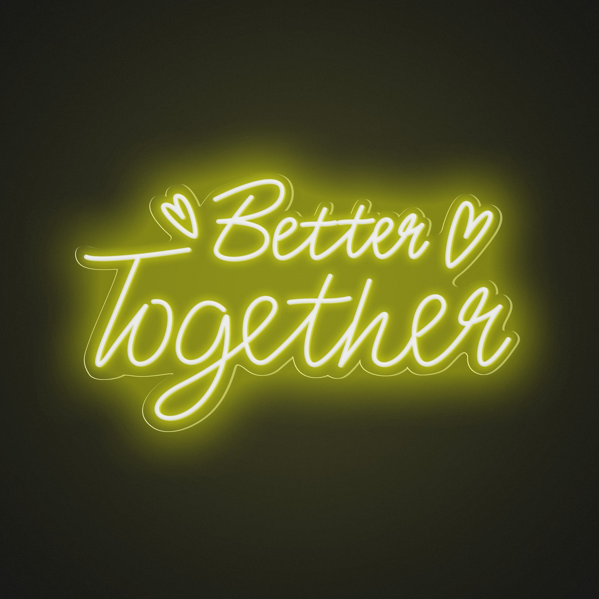 "Better Together" Words & Hearts Neon Sign