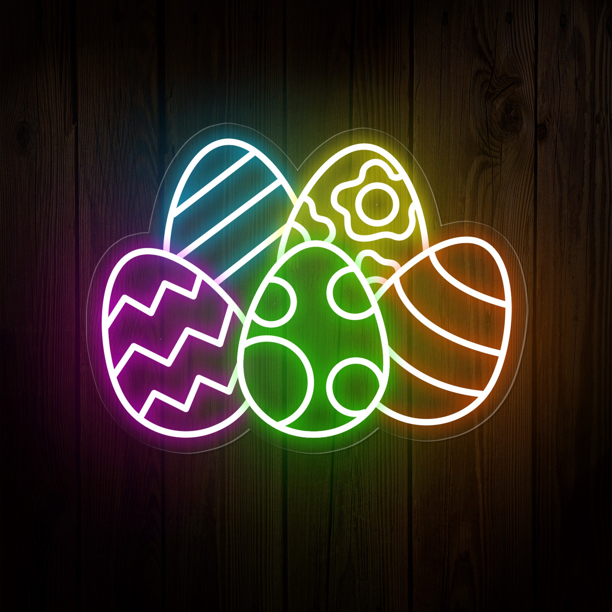 Colorful Eggs Easter Neon Sign